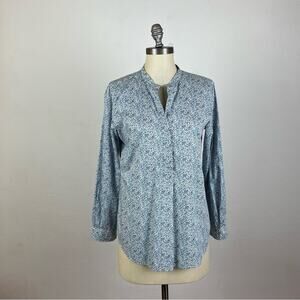 Hartford Blue Floral Popover Blouse